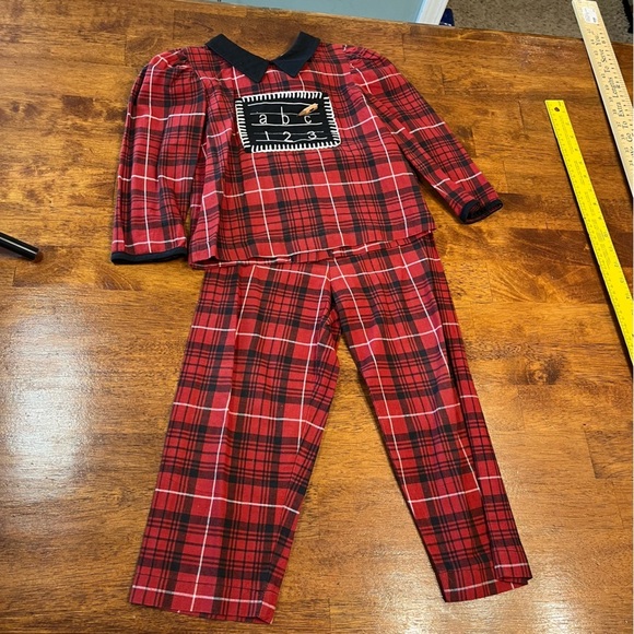 Cottontail Originals Other - Vintage Cottontail Originals red black plaid school chalkboard 2 pc outfit 4